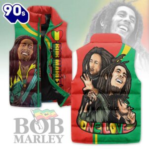 Bob Marley 3D Down Vest Christmas For Fans – Music Sleeveless Down Jacket