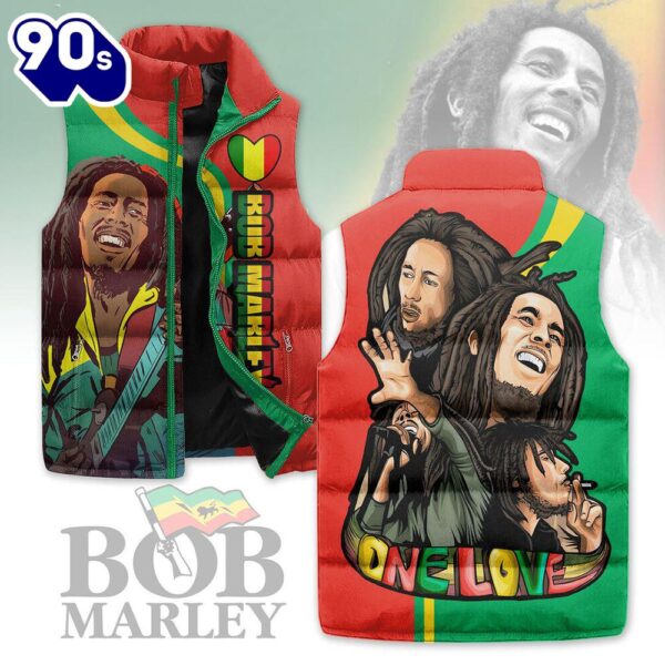 Bob Marley 3D Down Vest Christmas For Fans – Music Sleeveless Down Jacket