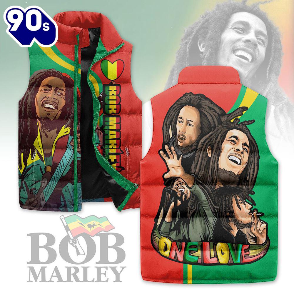 Bob Marley 3D Down Vest Christmas For Fans - Music Sleeveless Down Jacket Bob Marley 3D Down Vest Christmas For Fans - Music Sleeveless Down Jacket