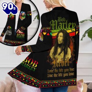 Bob Marley Women’s Patch Pocket Cardigan Gift Christmas