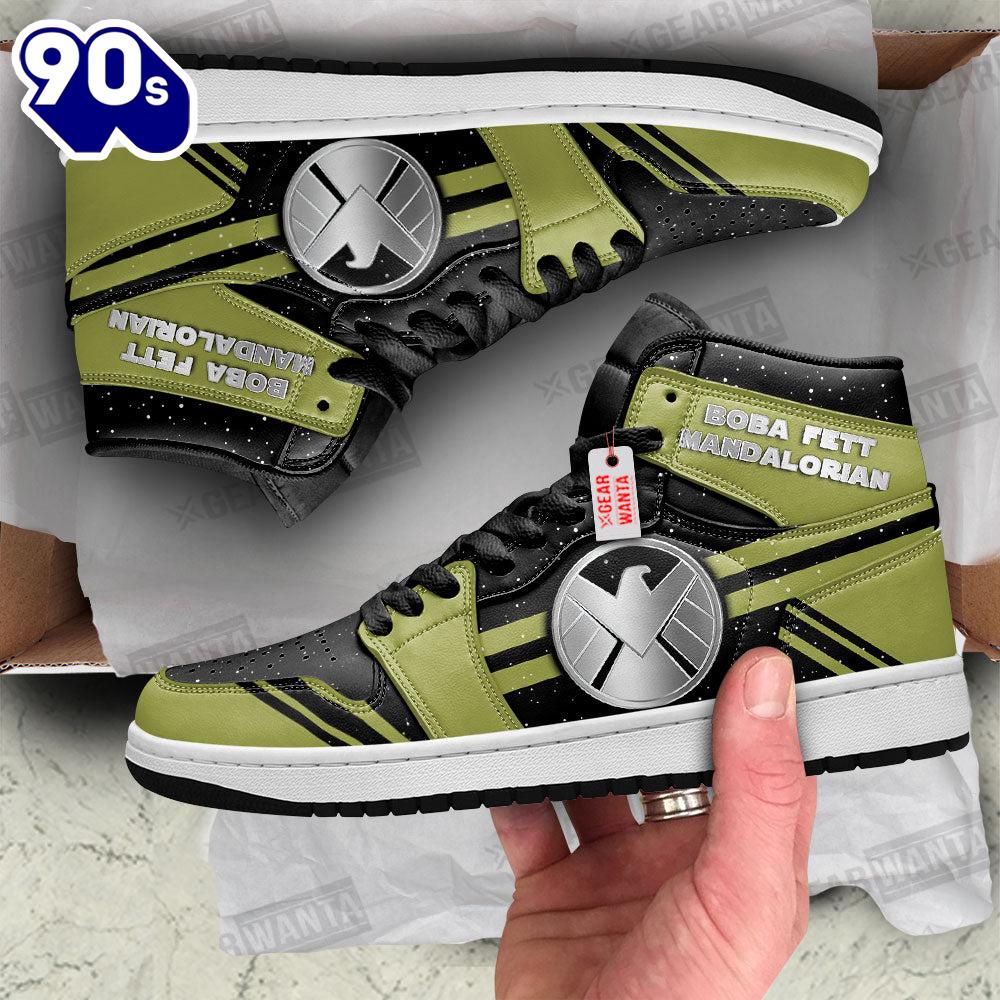 Boba Fett Mandalorian Star Wars Symbol J1 Shoes Custom Boba Fett Mandalorian Star Wars Symbol J1 Shoes Custom