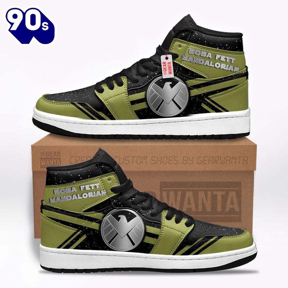 Boba Fett Mandalorian Star Wars Symbol J1 Shoes Custom Boba Fett Mandalorian Star Wars Symbol J1 Shoes Custom