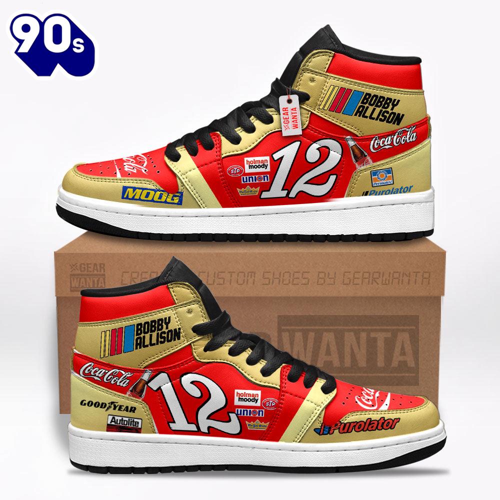 Bobby Allison J1 Shoes Custom Coca #12 Sneakers Bobby Allison J1 Shoes Custom Coca #12 Sneakers