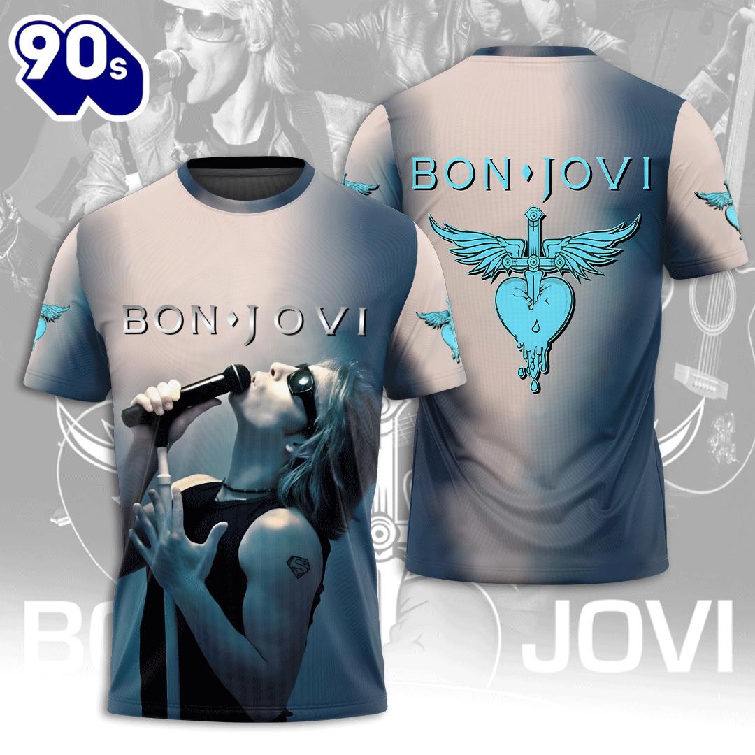 Bon Jovi 3D Apparel Gift For Fans Rock Music 3D Shirt Bon Jovi 3D Apparel Gift For Fans Rock Music 3D Shirt