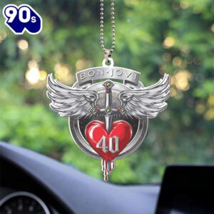 Bon Jovi Custom Shape 2-sided Acrylic Car Ornament Gift For Xmas Christmas Day Bon Jovi Custom Shape 2-sided Acrylic Car Ornament Gift For Xmas Christmas Day