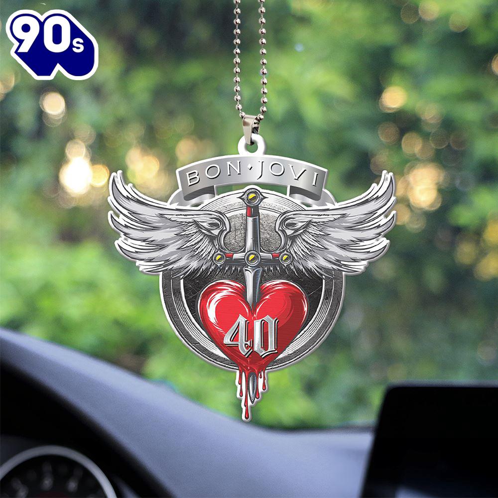 Bon Jovi Custom Shape 2-sided Acrylic Car Ornament Gift For Xmas Christmas Day Bon Jovi Custom Shape 2-sided Acrylic Car Ornament Gift For Xmas Christmas Day