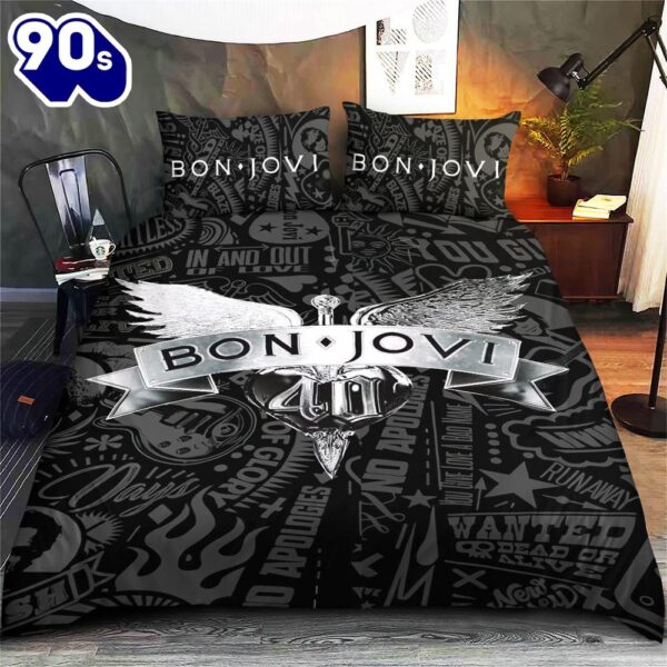 Bon Jovi Merry Christmas Gift Fans Bedding Set Decor Home