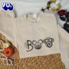 Boo Mouse Cartoon Halloween Embroidered Sweatshirt Fashion Style For Man And Women