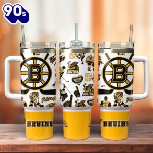Boston Bruins NHL Sport Custom Stanley Quencher 40oz Stainless Steel Tumbler  – NHL Tumbler 40oz