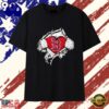 Boston Red Sox heart ripped chest MLB baseball T Shirt , Viral 2D Graphic Tee