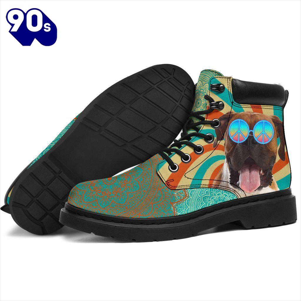 Boxer Leather Boots Funny Hippie Style Shoes Boxer Leather Boots Funny Hippie Style Shoes
