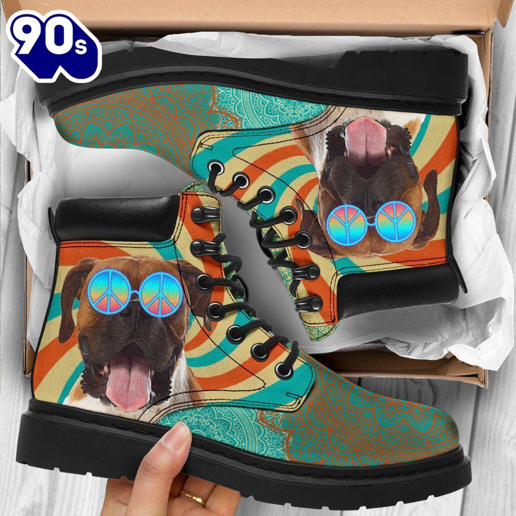 Boxer Leather Boots Funny Hippie Style Shoes Boxer Leather Boots Funny Hippie Style Shoes