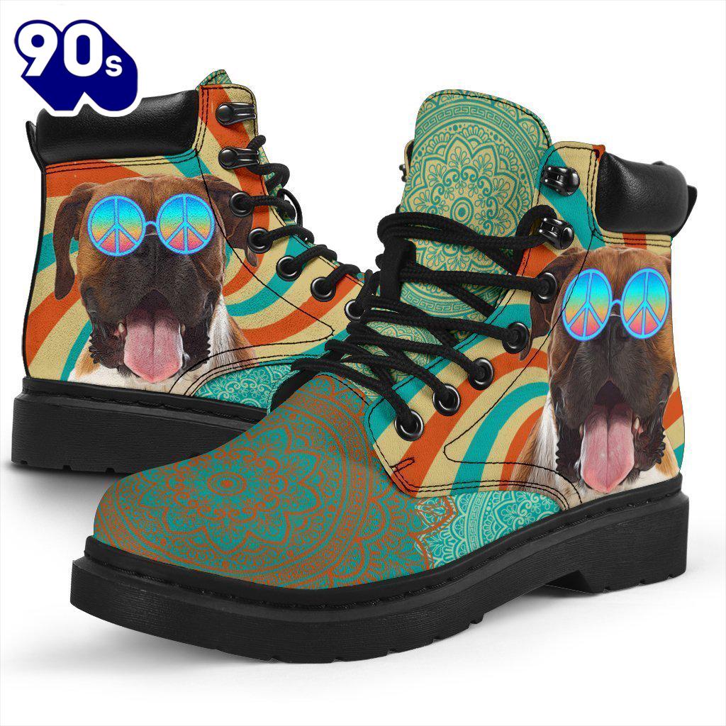 Boxer Leather Boots Funny Hippie Style Shoes Boxer Leather Boots Funny Hippie Style Shoes