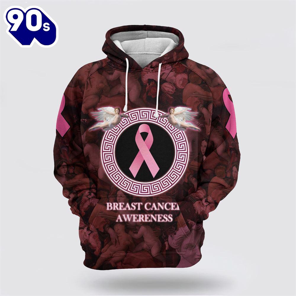 Breast Cancer Awareness Ribbons Angels Pink 3d Hoodie Breast Cancer Awareness Ribbons Angels Pink 3d Hoodie