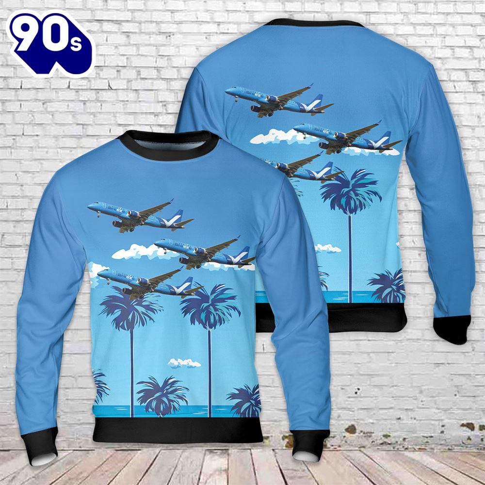 Breeze Airways E190 Christmas Aop Sweater Breeze Airways E190 Christmas Aop Sweater