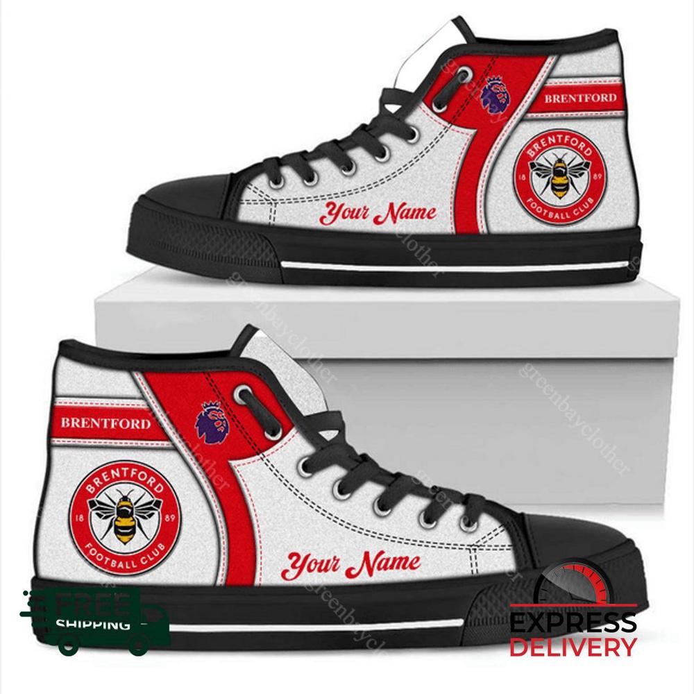 Brentford FC Personalzied High Top Canvas Shoes Brentford FC Personalzied High Top Canvas Shoes