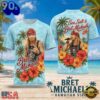 Bret Michaels Hawaiian Vibes Tropical Hibiscus Portrait 2026 3D Shirt , Viral 3D Music Tee