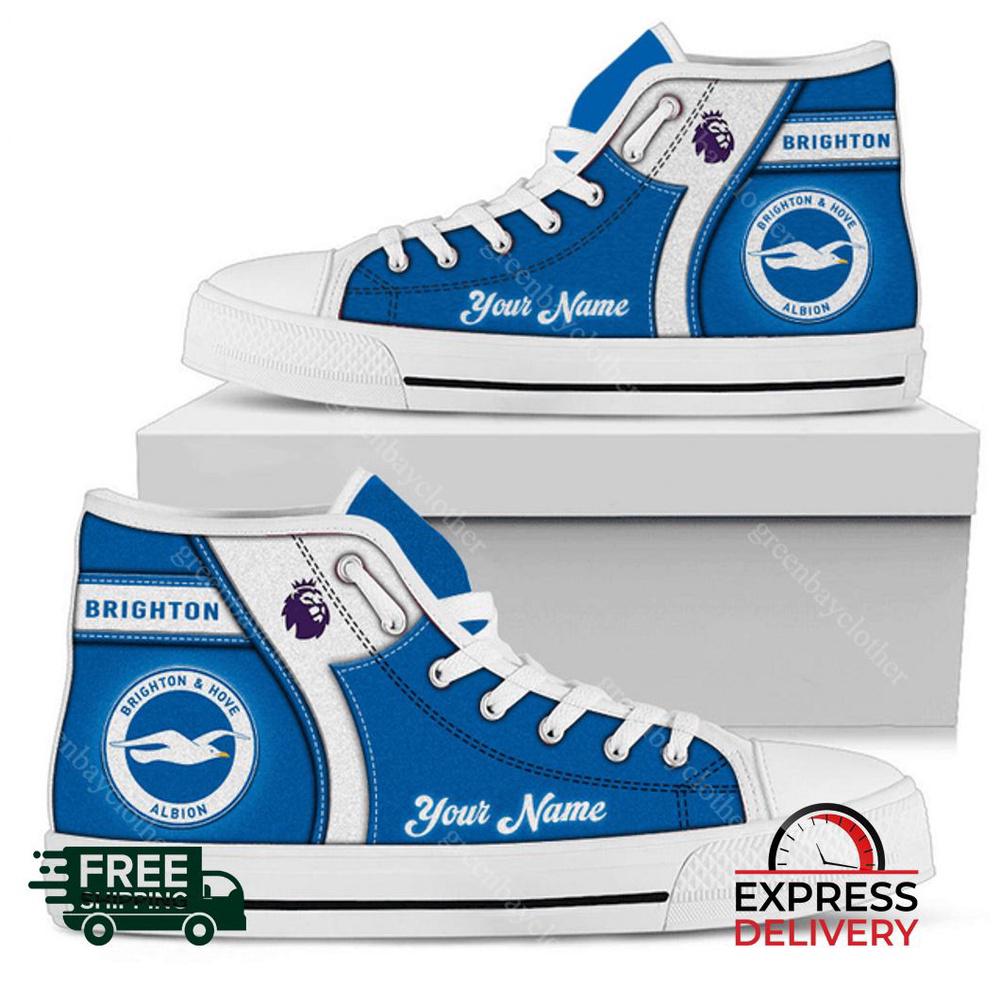 Brighton And Hove Albion F.C Personalzied High Top Canvas Shoes Brighton And Hove Albion F.C Personalzied High Top Canvas Shoes