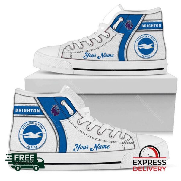 Brighton And Hove Albion F.C Personalzied High Top Canvas Shoes