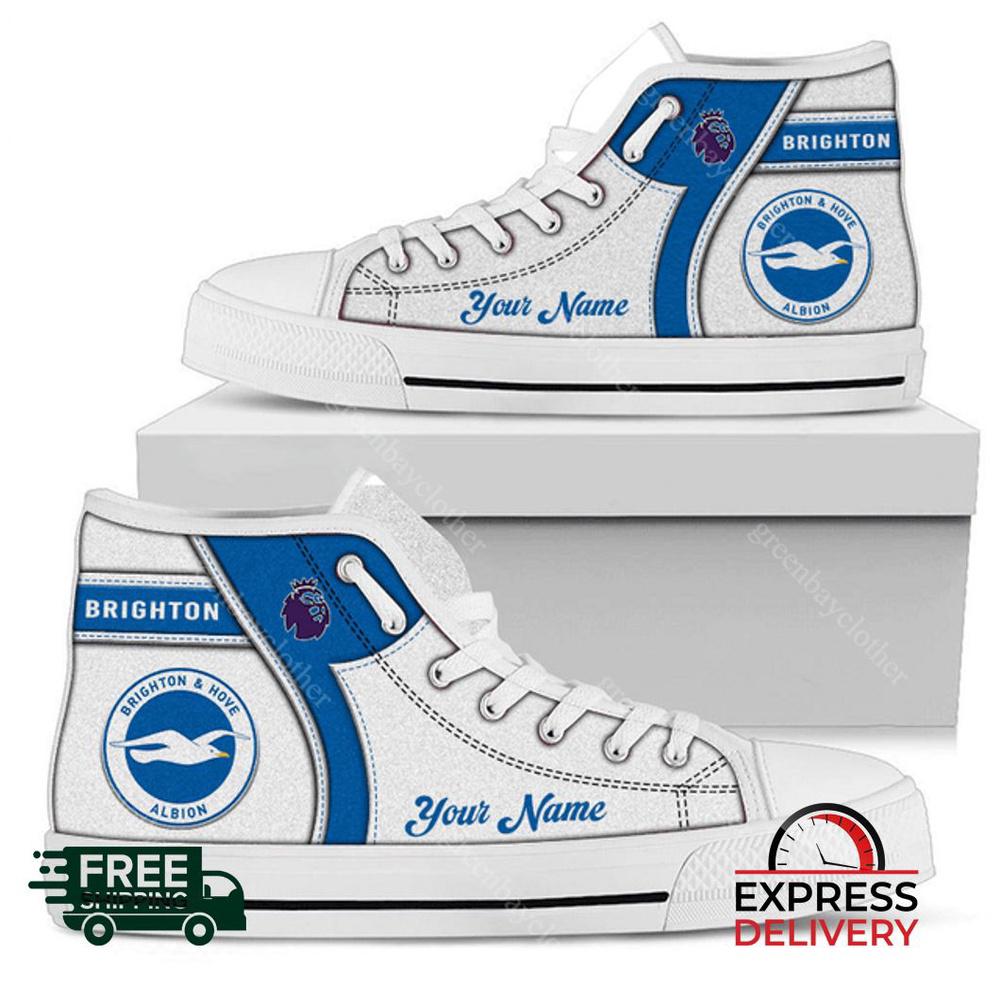 Brighton And Hove Albion F.C Personalzied High Top Canvas Shoes Brighton And Hove Albion F.C Personalzied High Top Canvas Shoes