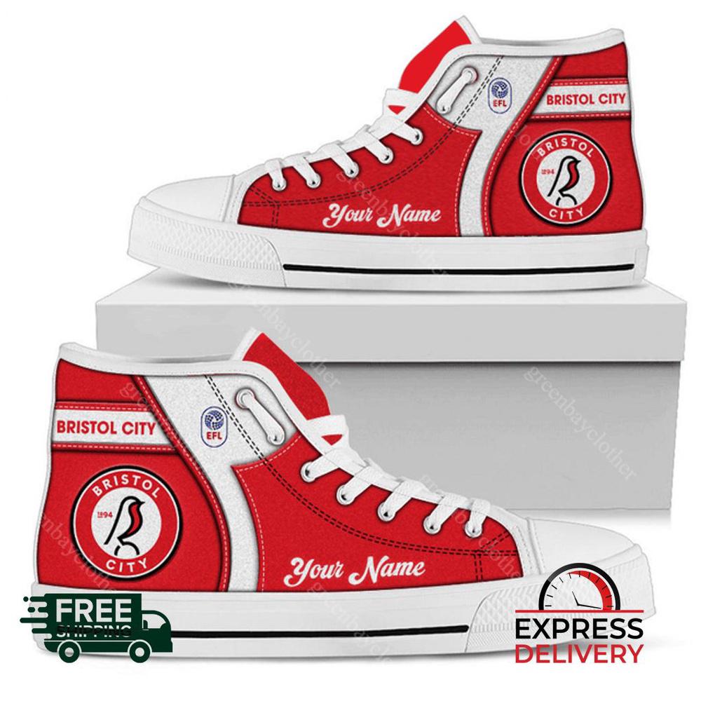 Bristol City Personalzied High Top Canvas Shoes Bristol City Personalzied High Top Canvas Shoes