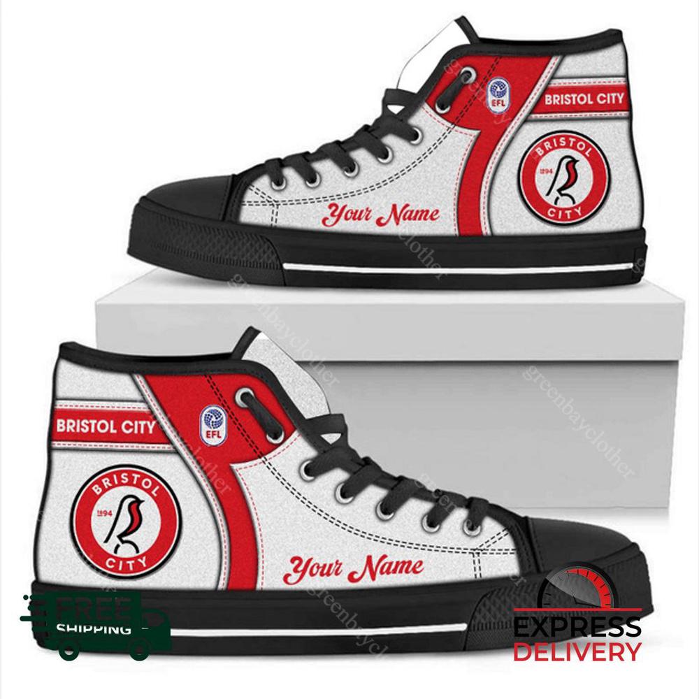 Bristol City Personalzied High Top Canvas Shoes Bristol City Personalzied High Top Canvas Shoes