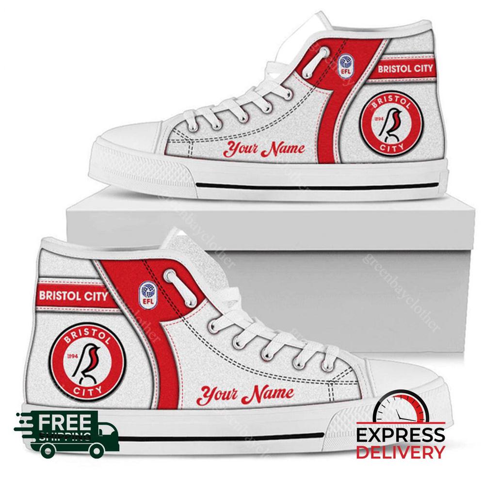 Bristol City Personalzied High Top Canvas Shoes Bristol City Personalzied High Top Canvas Shoes