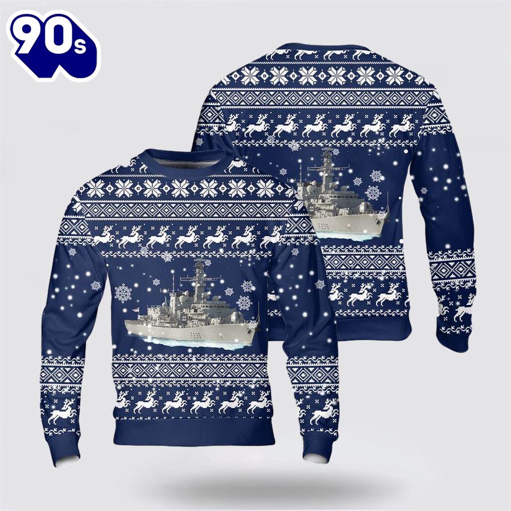 British Royal Navy Type 23 Frigates F235 Christmas Sweater British Royal Navy Type 23 Frigates F235 Christmas Sweater