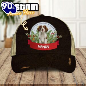 Brittany Dog Playful In The Bushes 3D Cap  For Lover Dogs