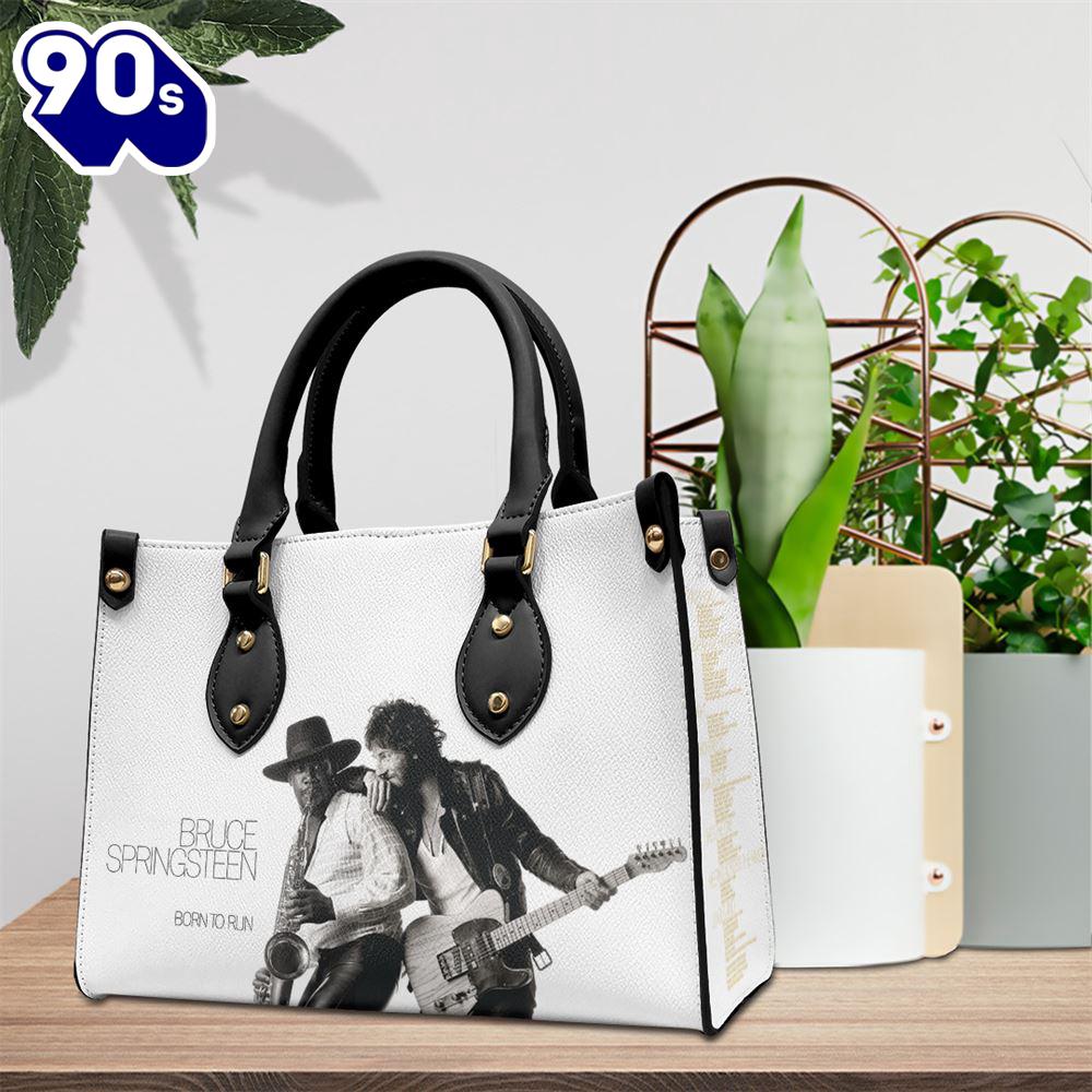 Bruce Springsteen Born To Run Album Cover Leather Hand Bag Gift For Christmas Bruce Springsteen Born To Run Album Cover Leather Hand Bag Gift For Christmas