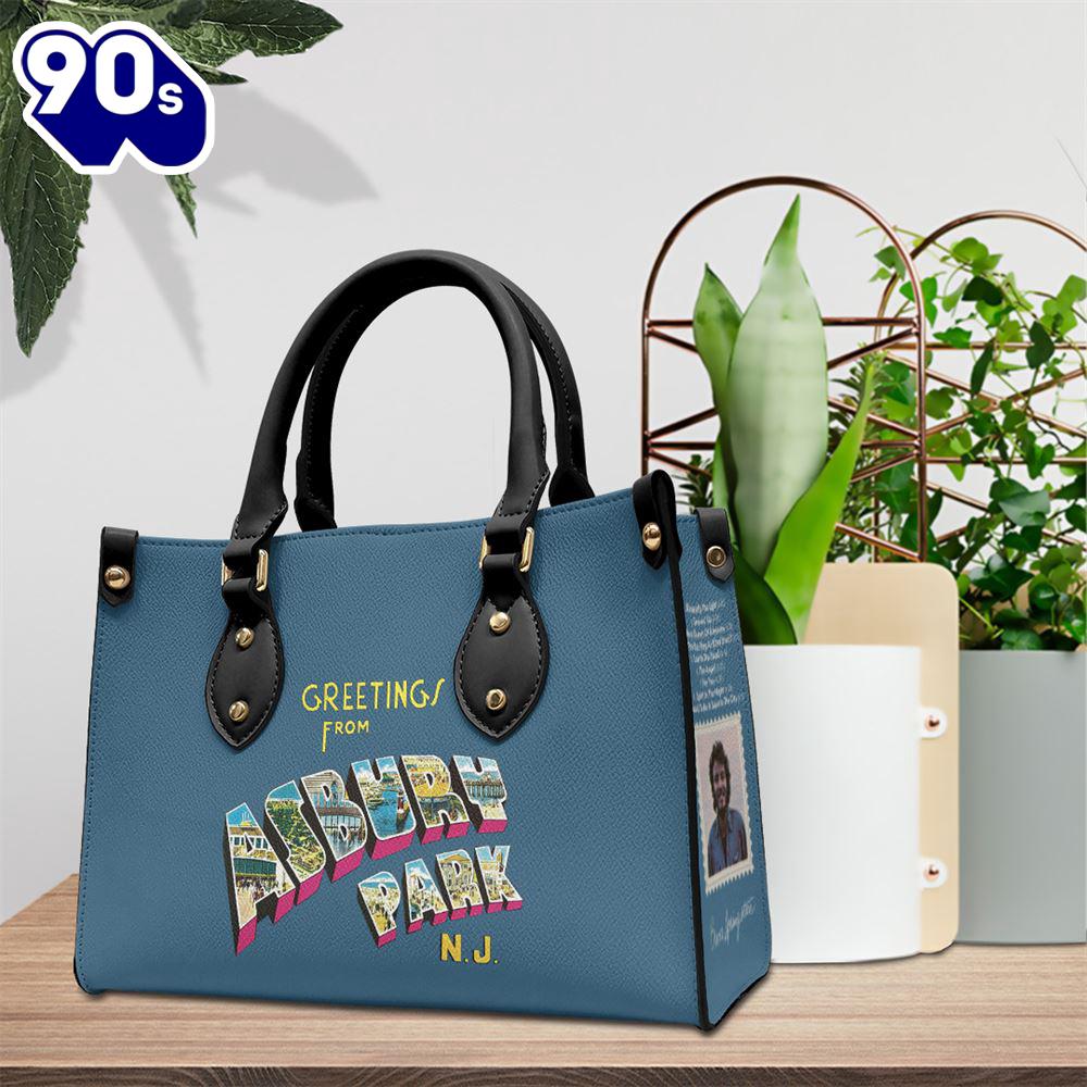 Bruce SpringsteenGreetings From Asbury Park, N.J. Leather Hand Bag Gift For Christmas Bruce SpringsteenGreetings From Asbury Park, N.J. Leather Hand Bag Gift For Christmas