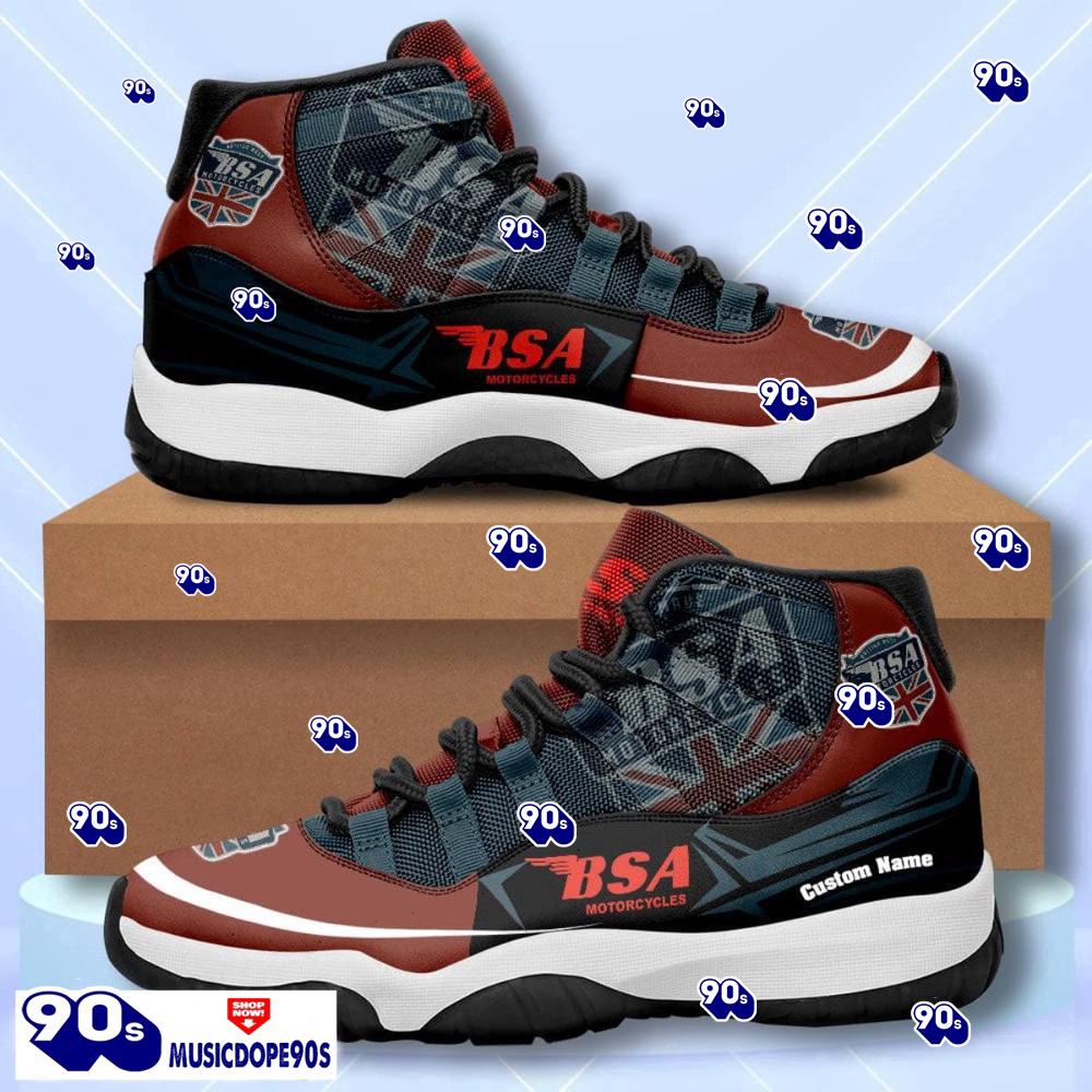 BSA Motorcycles Custom Name Air Jordan 11 Sneakers Vintage Shoes BSA Motorcycles Custom Name Air Jordan 11 Sneakers Vintage Shoes