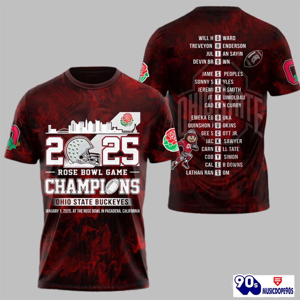 Buckeyes 2025 Rose Bowl Game Champions Shirt Buckeyes 2025 Rose Bowl Game Champions Shirt