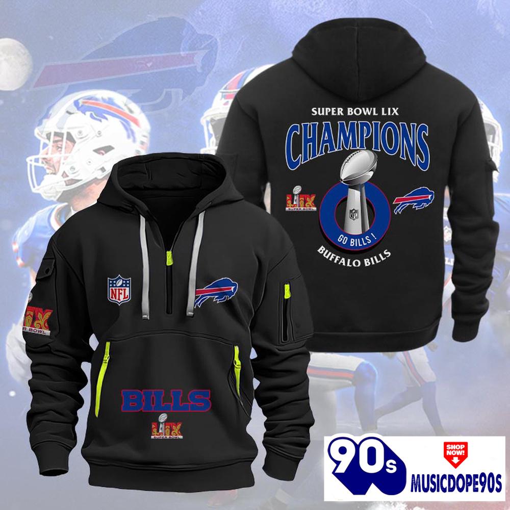 Buffalo Bills 2025 Super Bowl LIX Champions Heavy Hoodie Buffalo Bills 2025 Super Bowl LIX Champions Heavy Hoodie
