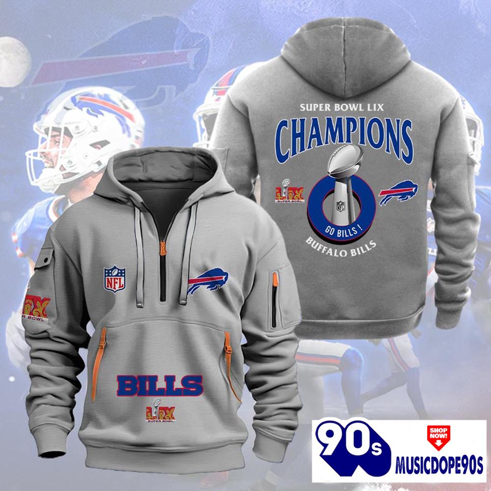 Buffalo Bills 2025 Super Bowl LIX Champions Heavy Hoodie Buffalo Bills 2025 Super Bowl LIX Champions Heavy Hoodie
