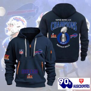 Buffalo Bills 2025 Super Bowl LIX Champions Heavy Hoodie