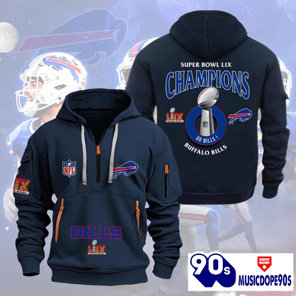 Buffalo Bills 2025 Super Bowl LIX Champions Heavy Hoodie Buffalo Bills 2025 Super Bowl LIX Champions Heavy Hoodie