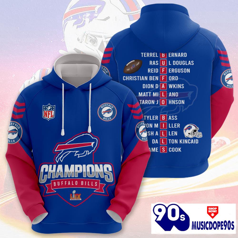 Buffalo Bills 2025 Super Bowl LIX Champions Normal Hoodie Buffalo Bills 2025 Super Bowl LIX Champions Normal Hoodie