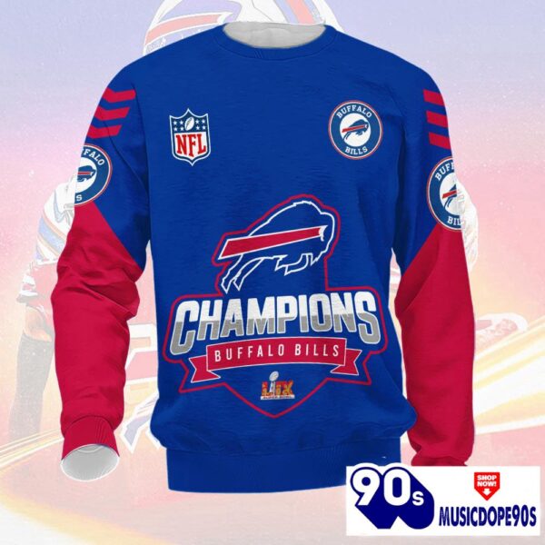 Buffalo Bills 2025 Super Bowl LIX Champions Normal Hoodie