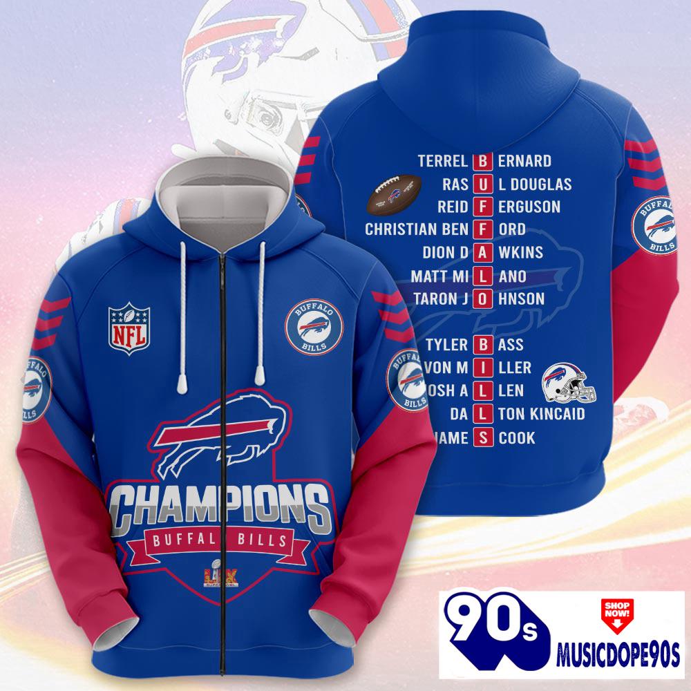 Buffalo Bills 2025 Super Bowl LIX Champions Normal Hoodie Buffalo Bills 2025 Super Bowl LIX Champions Normal Hoodie