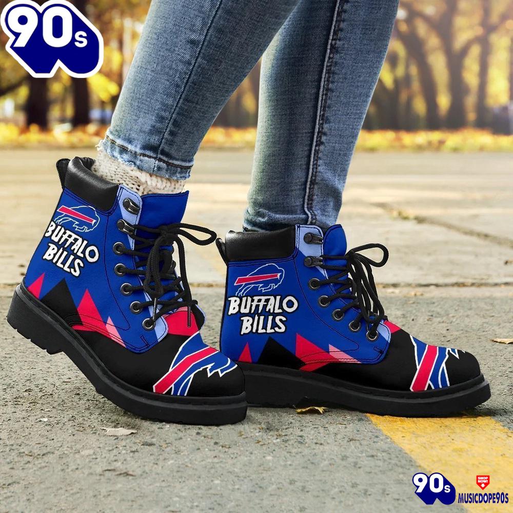 Buffalo Bills All Season Boots Casual Shoes Vegan Leather Custom Boot Shoes Buffalo Bills All Season Boots Casual Shoes Vegan Leather Custom Boot Shoes