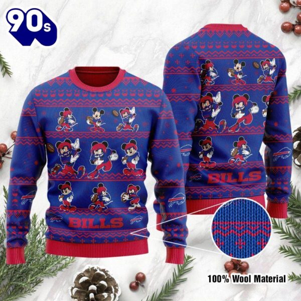 Buffalo Bills Gifts Mickey Mouse Player Christmas Ugly Sweater  Gift Christmas