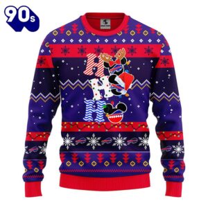 Buffalo Bills HoHoHo Mickey Christmas Ugly Sweater