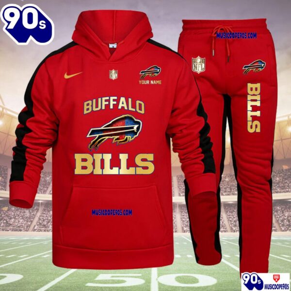Buffalo Bills NFL 32 Teams Personlized Golden Logo Hoodie Set