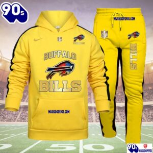 Buffalo Bills NFL 32 Teams Personlized Golden Logo Hoodie Set