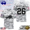 Buffalo Bills NFL Salute to Service Custom Name & Number Camo 3D Shirt, NFL Trending Shirt
