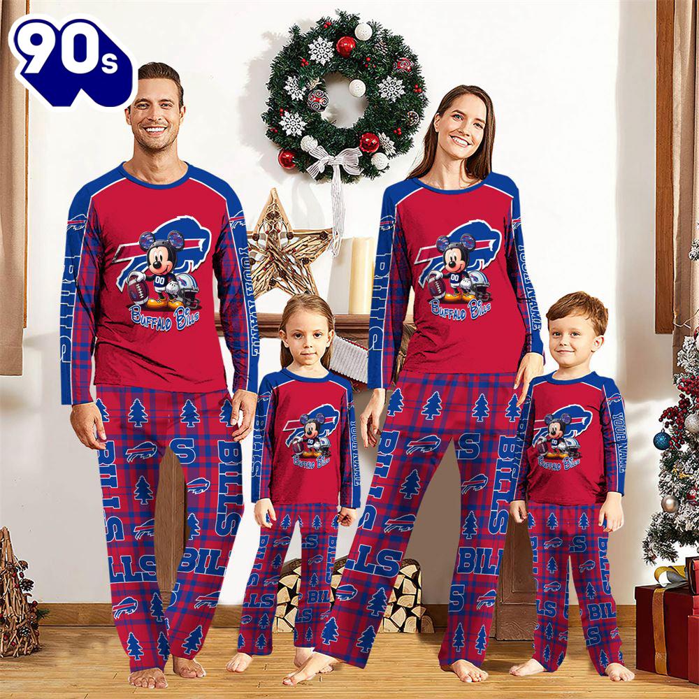 Buffalo Bills Pajamas Personalized Your Name NFL And Mickey Mouse Pajamas Gift Christmas Buffalo Bills Pajamas Personalized Your Name NFL And Mickey Mouse Pajamas Gift Christmas