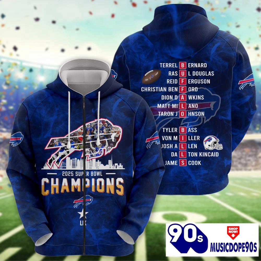 Buffalo Bills Super Bowl LIX Champions Normal Hoodie Buffalo Bills Super Bowl LIX Champions Normal Hoodie