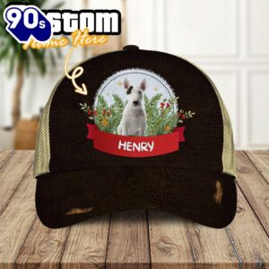 Bull Terrier Dog Playful In The Bushes 3D Cap  For Lover Dogs
