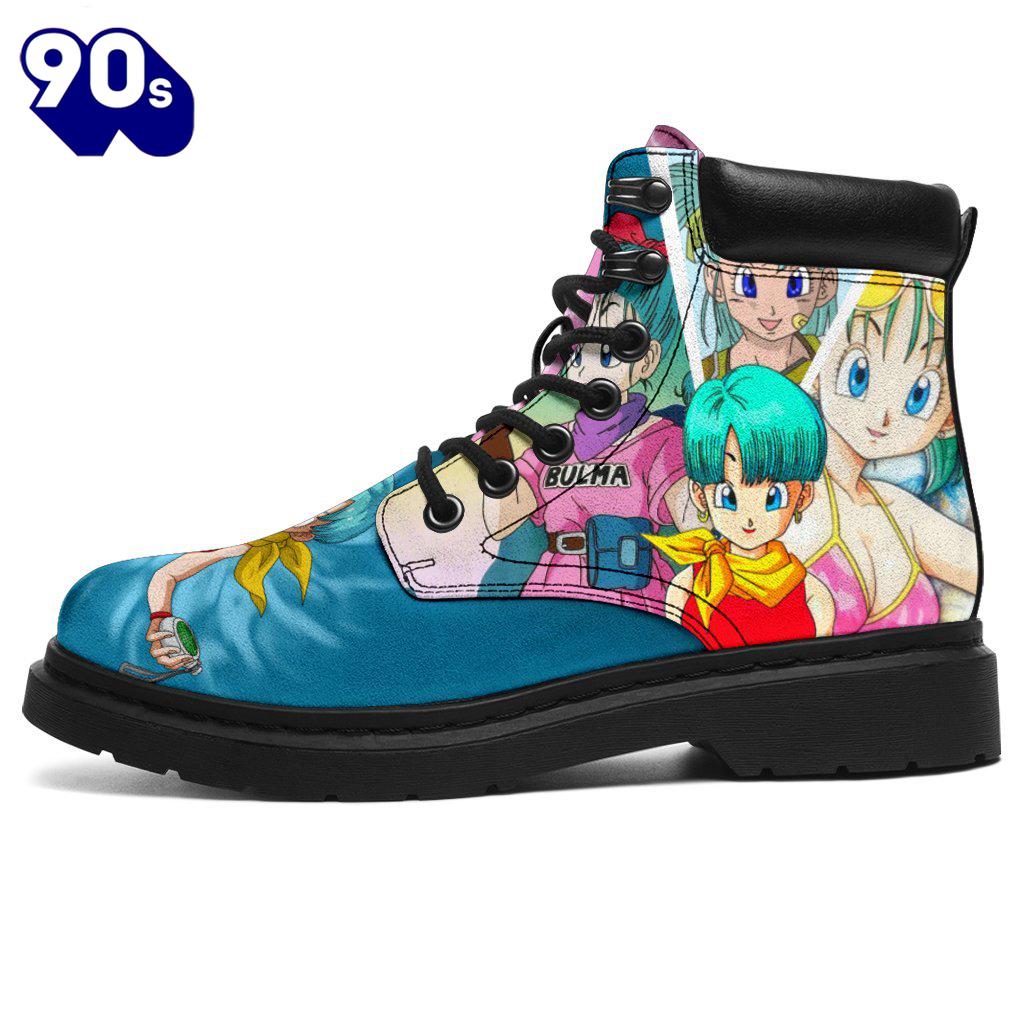 Bulma Dragon Ball Leather Boots Shoes Custom Anime Fan Gift Idea Bulma Dragon Ball Leather Boots Shoes Custom Anime Fan Gift Idea